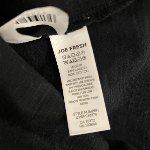 NWT JOE FRESH Black Short Sleeve T-Shirt Dress with Belt size 2X - Picture 8 of 10